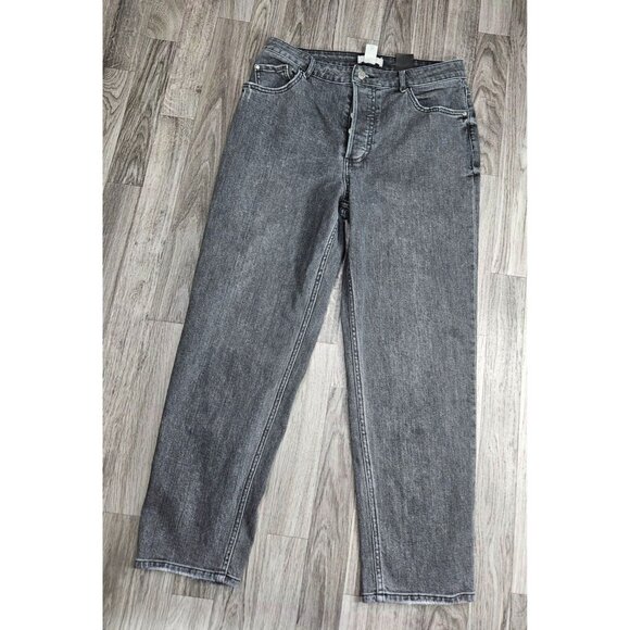 (3/$35) H&M Womens Size 10 Pockets Button Fly Distressed Black Grey Denim Jeans - Picture 1 of 12